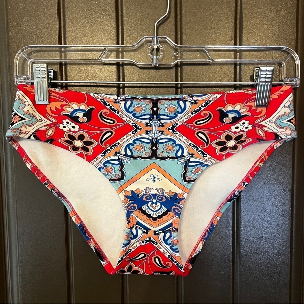 ☀️Flying Tomato Paisley Bohemian Bikini Bottom Pink Blue Small